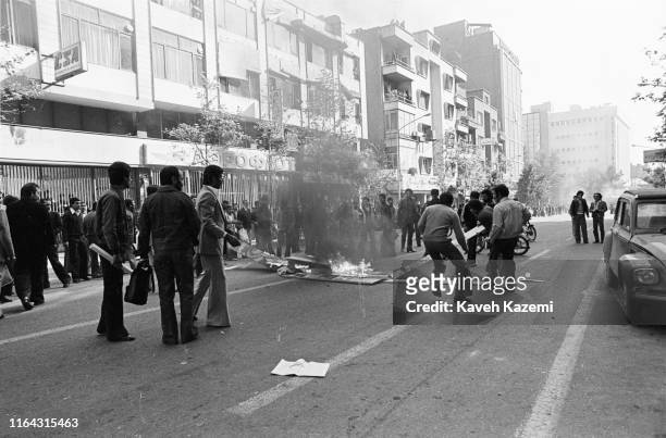 Demonstrators attack and loot the El Al Israeli Airlines offices in Tehran, 4th November 1978.