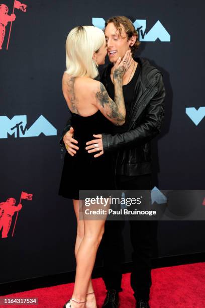 Skylar Grey and Elliott Taylor attend the 2019 MTV Video Music Awards at Prudential Center on August 26, 2019 in Newark, New Jersey