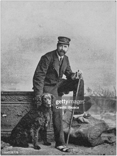 antique photo: portrait of man, earl of pembroke - pembrokeshire stock illustrations