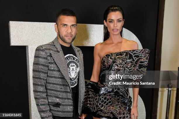 Dani Alves and Joana Sanz attend the Balmain party at Cidade Jardim Shopping on August 26, 2019 in Sao Paulo, Brazil.