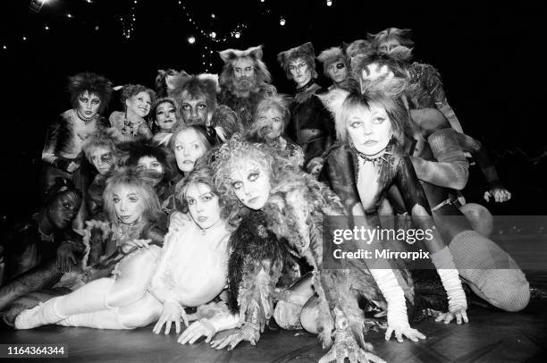 Cast members of Cats, musical based on TS Eliot 1939 poetry book Old Possum's Book of Practical Cats, composed by Andrew Lloyd Webber, and showing at...