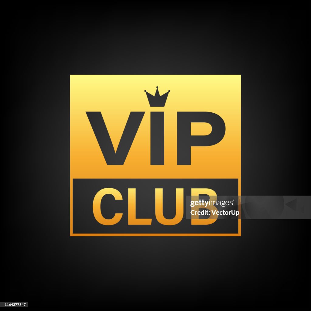 Vip Club Sign Script Vip Club Label On Black Background Vector Stock Illustration High-Res ...