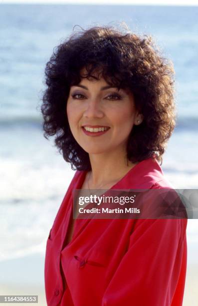 America actress Joyce DeWitt poses for a portrait at the beach circa 1980 in Los Angeles, California.