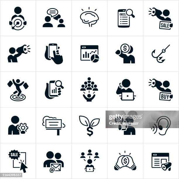 marketing icons - owner icon stock illustrations