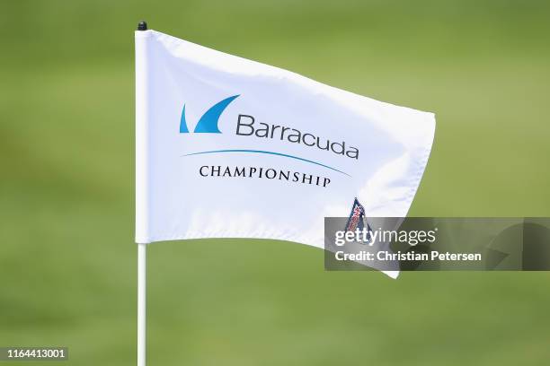 Detail of the first hole flag during the second round of the Barracuda Championship at Montreux Country Club on July 26, 2019 in Reno, Nevada. On...