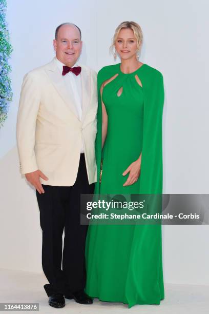 Prince Albert II of Monaco and Princess Charlene of Monaco attend the 71th Monaco Red Cross Ball Gala on July 26, 2019 in Monaco, Monaco.