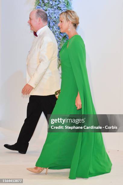 Prince Albert II of Monaco and Princess Charlene of Monaco attend the 71th Monaco Red Cross Ball Gala on July 26, 2019 in Monaco, Monaco.