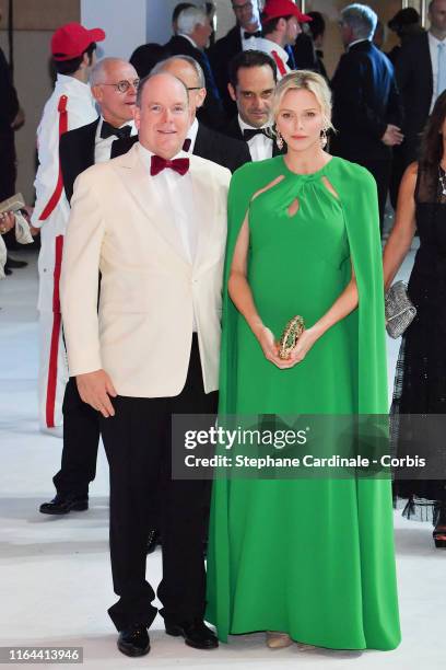 Prince Albert II of Monaco and Princess Charlene of Monaco attend the 71th Monaco Red Cross Ball Gala on July 26, 2019 in Monaco, Monaco.