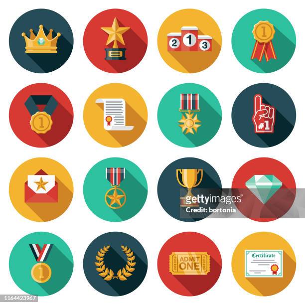 awards icon set - cup stock illustrations