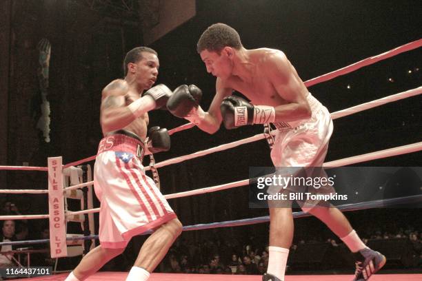 Jose Nieves defeats Angel Priolo by Unanimous Decision in their BantamWeight fight at BOXEO CALIENTE , a boxing and Reggaeton event at the Paradise...