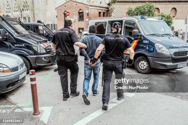 Mossos and National Police identify 70 repeat pickpockets in the subway in just two hours, on 27 August 2019 in Barcelona, Spain.