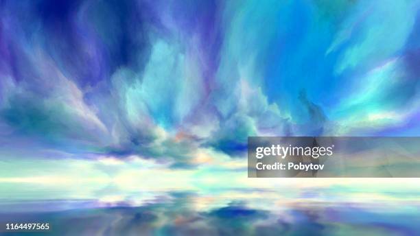 fantastic seascape - dramatic sky stock illustrations