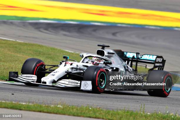 Lewis Hamilton of Great Britain driving the Mercedes AMG Petronas F1 Team Mercedes W10 on track during final practice for the F1 Grand Prix of...