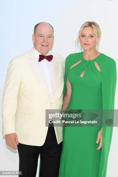 Prince Albert II of Monaco and Princess Charlene of Monaco attend the 71th Monaco Red Cross Ball Gala on July 26, 2019 in Monaco, Monaco.