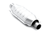 Muffler of the exhaust system of car on a white background.
