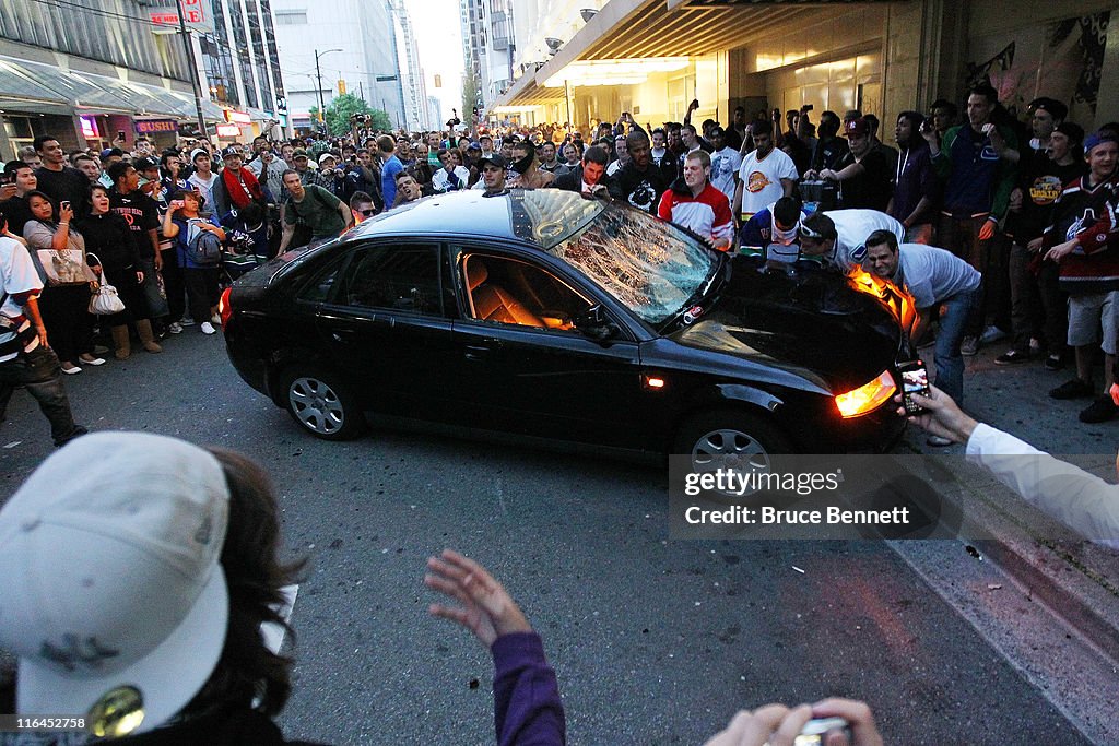 Riot Breaks Out After Game In Vancouver