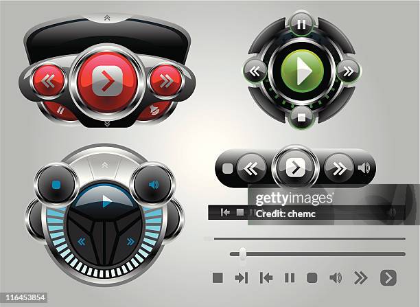 media players - rewind stock illustrations