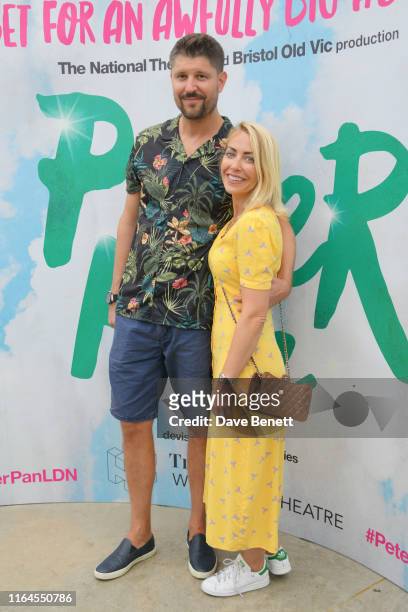 Laura Hamilton and Alex Goward attend the press performance of "Peter Pan" at the Troubadour White City Theatre on July 27, 2019 in London, England.
