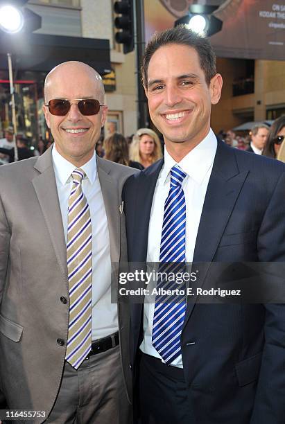 Producers Donald De Line and Greg Berlanti arrive at the premiere of Warner Bros. Pictures' "Green Lantern" held at Grauman's Chinese Theatre on June...