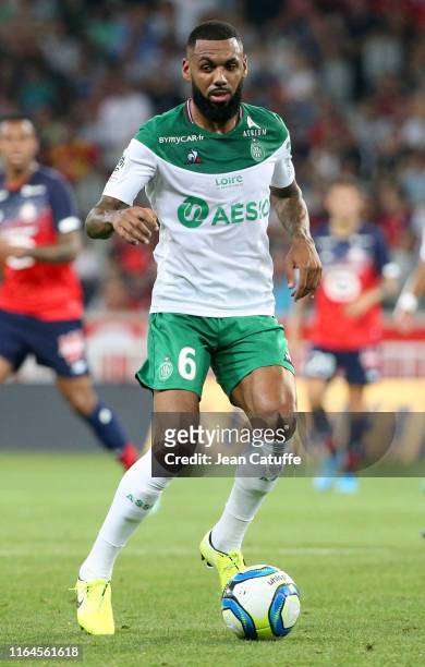Yann MVila of Saint-Etienne during the French Ligue 1 match between Lille OSC and AS Saint-Etienne at Stade Pierre Mauroy on August 28, 2019 in...