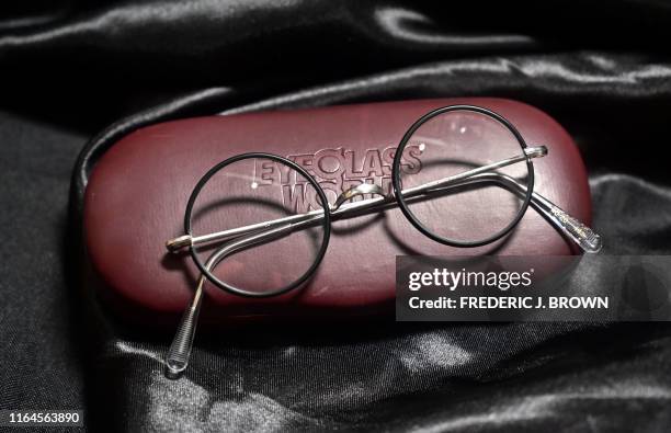 Spectacles worn by the actor Danile Radcliffe in the 2001 film "Harry Potter and the Sorcerer's Stone" on display at the Profiles in History auction...