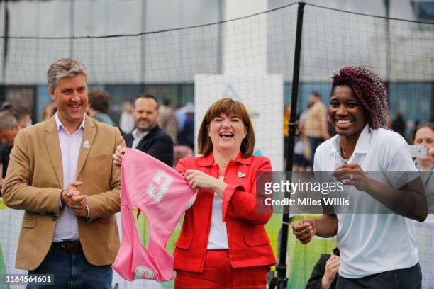 Ian Reid CEO Birmingham 2022 Commonwealth Games laughs with Nicky Morgan, Secretary of State for Digital, Culture, Media and Sport and Netball...