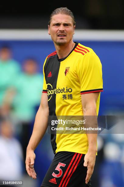 Sebastian Prodl of Watford in action during the Pre-Season Friendly match between QPR and Watford at The Kiyan Prince Foundation Stadium on July 27,...