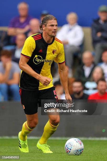 Sebastian Prodl of Watford in action during the Pre-Season Friendly match between QPR and Watford at The Kiyan Prince Foundation Stadium on July 27,...