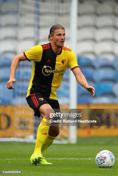 Sebastian Prodl of Watford in action during the Pre-Season Friendly match between QPR and Watford at The Kiyan Prince Foundation Stadium on July 27,...