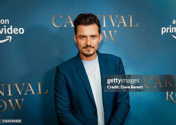 Orlando Bloom attends the London Premiere of "Carnival Row" at The Ham Yard Hotel on August 28, 2019 in London, England.