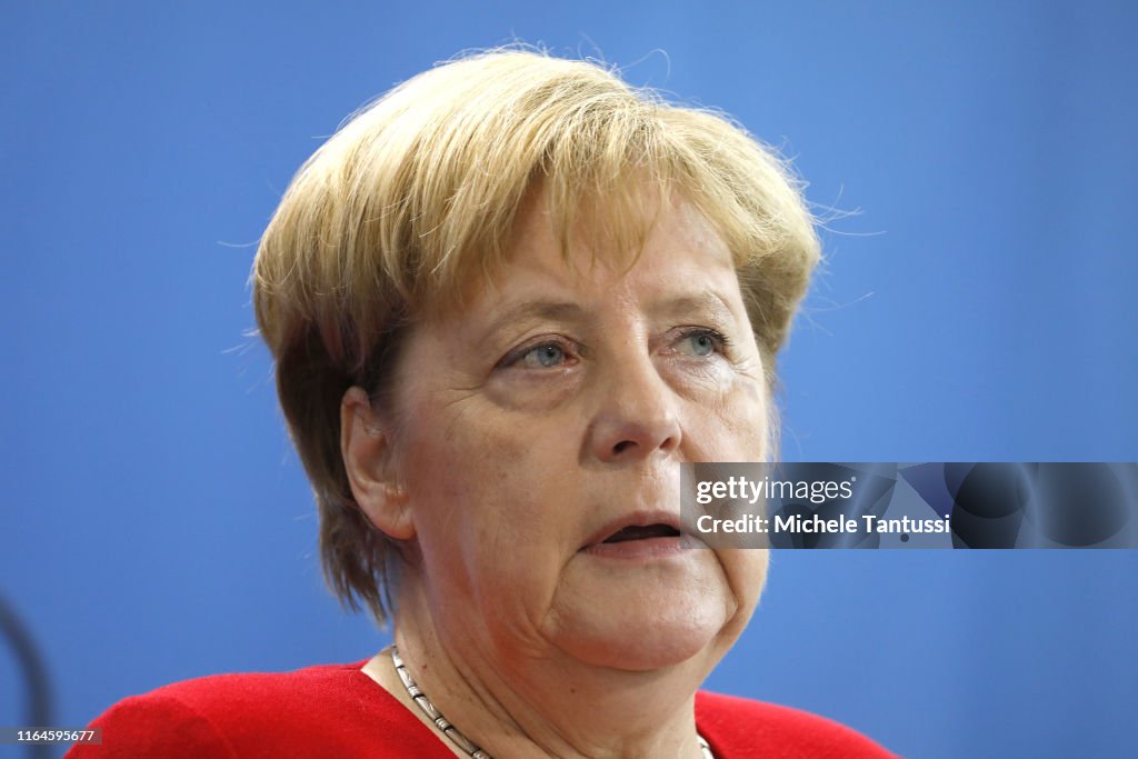 Mahmoud Abbas Meets With Angela Merkel In Berlin