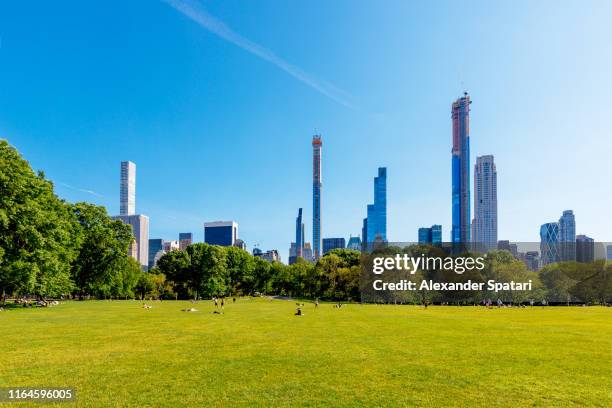 central park and manhattan skyline with modern skyscrapers, new york, usa - central park view stock pictures, royalty-free photos & images