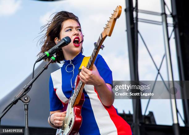 Lindsey Jordan of Snail Mail performs on Day 1 of MoPop Festival 2019 at West Riverfront Park on July 27, 2019 in Detroit, Michigan.