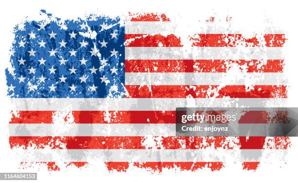 usa alte grunge flagge - verwittert stock-grafiken, -clipart, -cartoons und -symbole