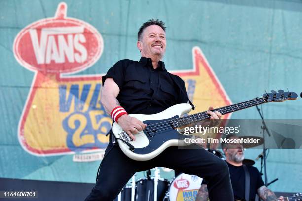 Scott Shiflett of Face to Face performs during the Vans Warped Tour 25th Anniversary on July 20, 2019 in Mountain View, California.