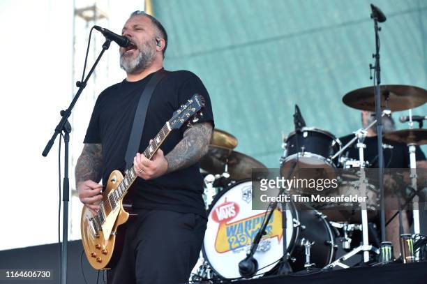 Trever Keith of Face to Face performs during the Vans Warped Tour 25th Anniversary on July 20, 2019 in Mountain View, California.