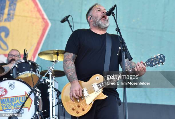 Trever Keith of Face to Face performs during the Vans Warped Tour 25th Anniversary on July 20, 2019 in Mountain View, California.