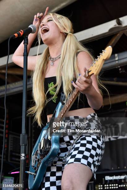 Melissa Brooks of The Aquadolls performs during the Vans Warped Tour 25th Anniversary on July 20, 2019 in Mountain View, California.