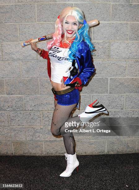 Cosplayer dressed as Harley Quinn from 'Suicide Squad' attends WonderCon 2019 - Day 2 held at Anaheim Convention Center on March 30, 2019 in Anaheim,...