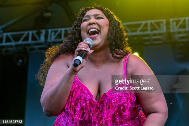 Lizzo performs on Day 1 of MoPop Festival 2019 at West Riverfront Park on July 27, 2019 in Detroit, Michigan.