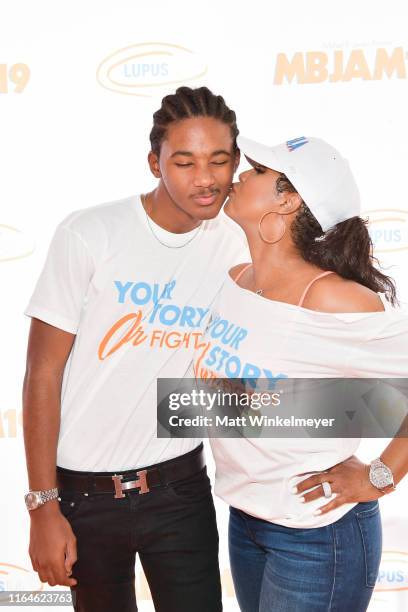 Diezel Ky Braxton-Lewis and Toni Braxton attend the 3rd annual MBJAM19 presented by Michael B. Jordan and Lupus LA at Dave & Busters on July 27, 2019...