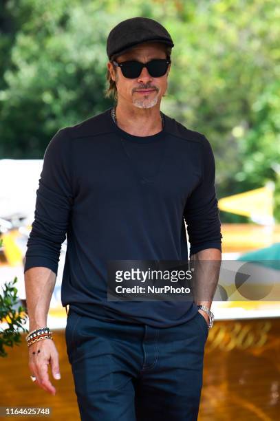 Brad Pitt arrives at the 76th Venice Film Festival on August 29, 2019 in Venice, Italy.