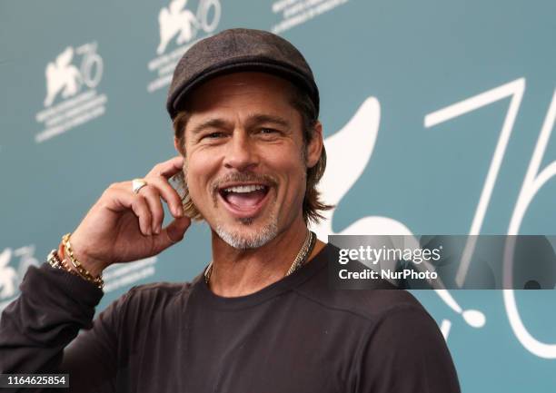 Brad Pitt attends the photocell of 'Ad Astra' during the 76th Venice Film Festival on August 29, 2019 in Venice, Italy.