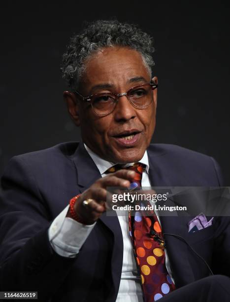 Giancarlo Esposito of 'Godfather of Harlem' speaks on stage during the EPIX segment at the 2019 Summer TCA Press Tour - Day 5 at The Beverly Hilton...