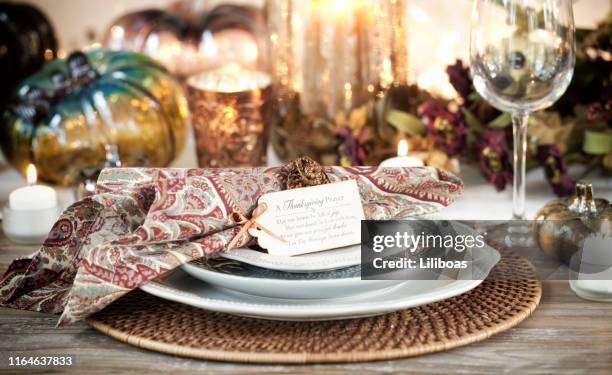 thanksgiving dining - napkin stock pictures, royalty-free photos & images