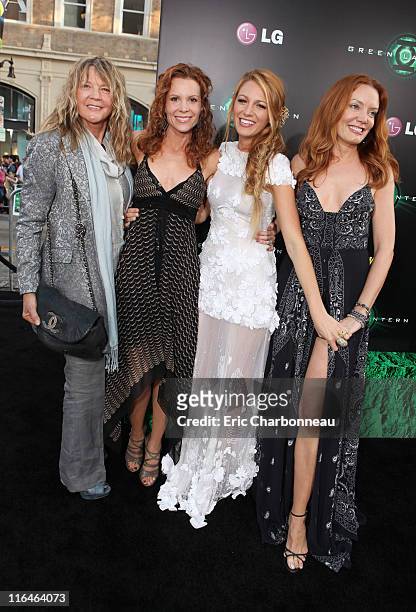 Elaine Lively, Robyn Lively, Blake Lively, and Lori Lively at Warner Bros. Premiere of "Green Lantern" at Grauman's Chinese Theatre on June 15, 2011...
