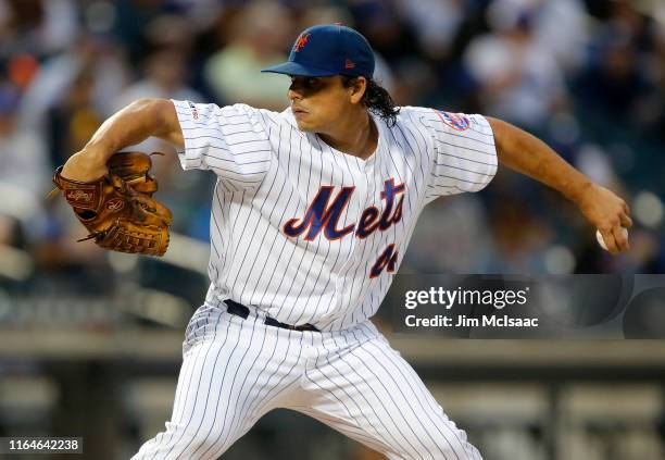 Jason Vargas of the New York Mets in action against the San Diego Padres at Citi Field on July 23, 2019 in New York City. The Mets defeated the...