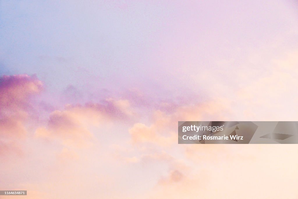 Sky above: pastel colored creamy clouds