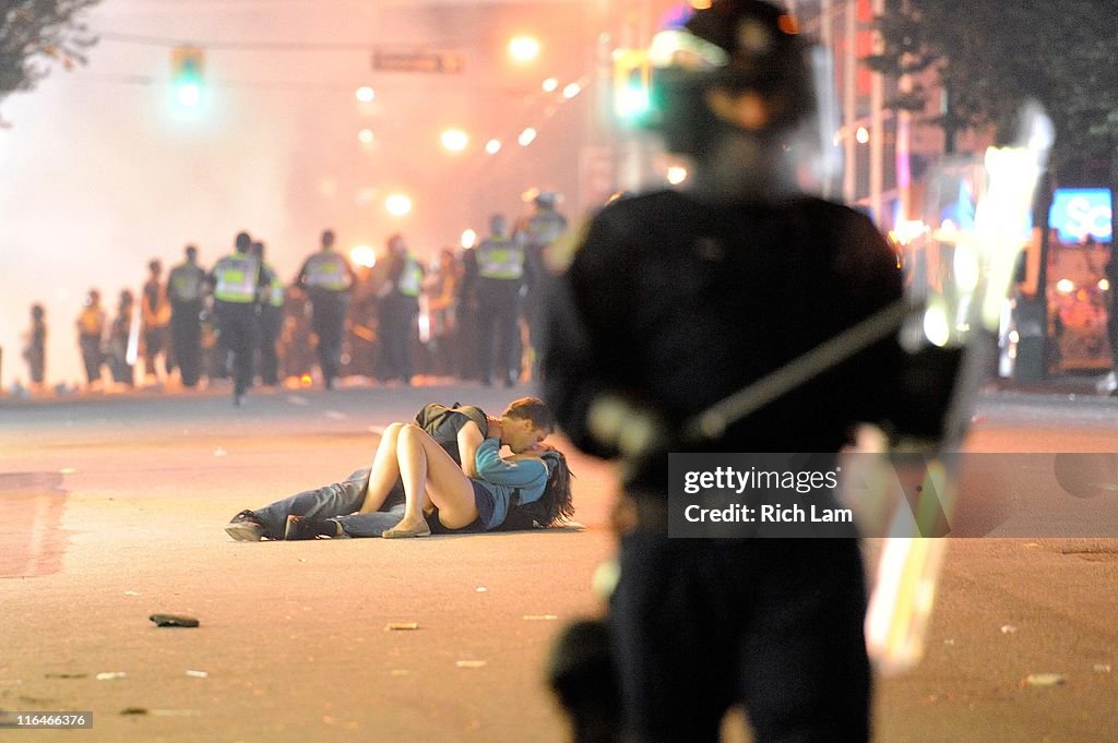 Riot Breaks Out After Game In Vancouver