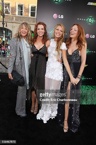Elaine Lively, Robyn Lively, Blake Lively, and Lori Lively at Warner Bros. Premiere of "Green Lantern" at Grauman's Chinese Theatre on June 15, 2011...